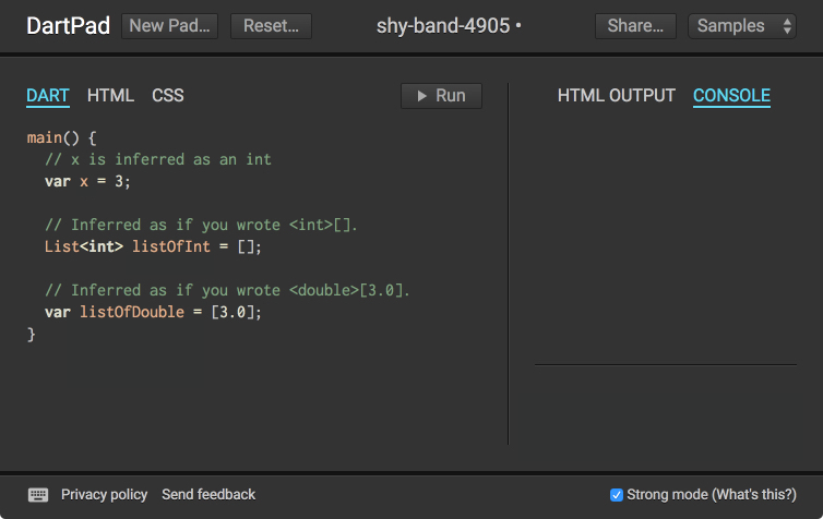 several examples of type inference in strong mode clean code